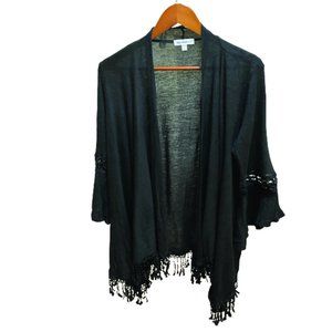 Roommates Women's Black Color Cardigan Kimono Size 1X